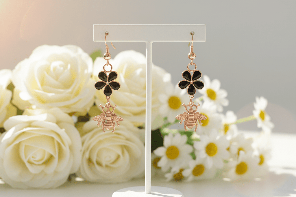 Don’t Bug Me Resin Daisy Earrings – Bee & Butterfly Charms - The Glossy Gift Shop