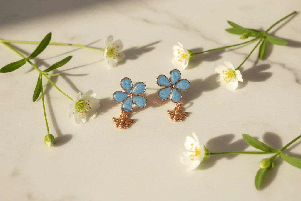 Don’t Bug Me Resin Daisy Earrings – Bee & Butterfly Charms - The Glossy Gift Shop