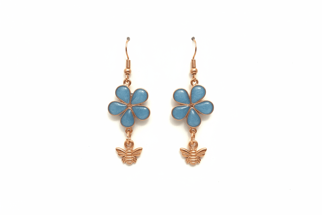 Don’t Bug Me Resin Daisy Earrings – Bee & Butterfly Charms - The Glossy Gift Shop