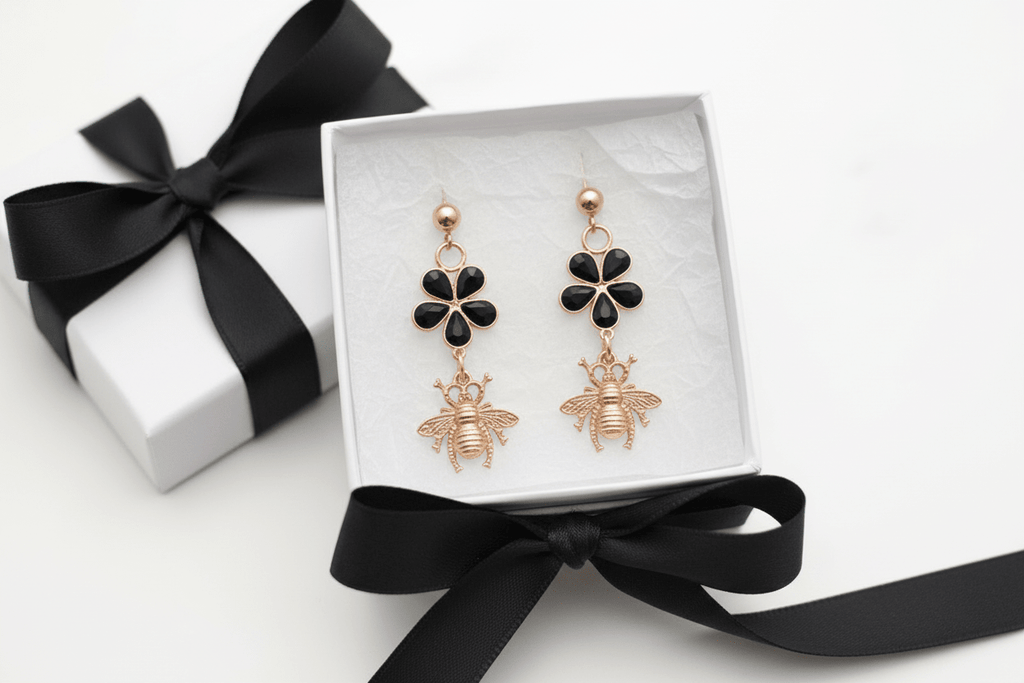 Don’t Bug Me Resin Daisy Earrings – Bee & Butterfly Charms - The Glossy Gift Shop