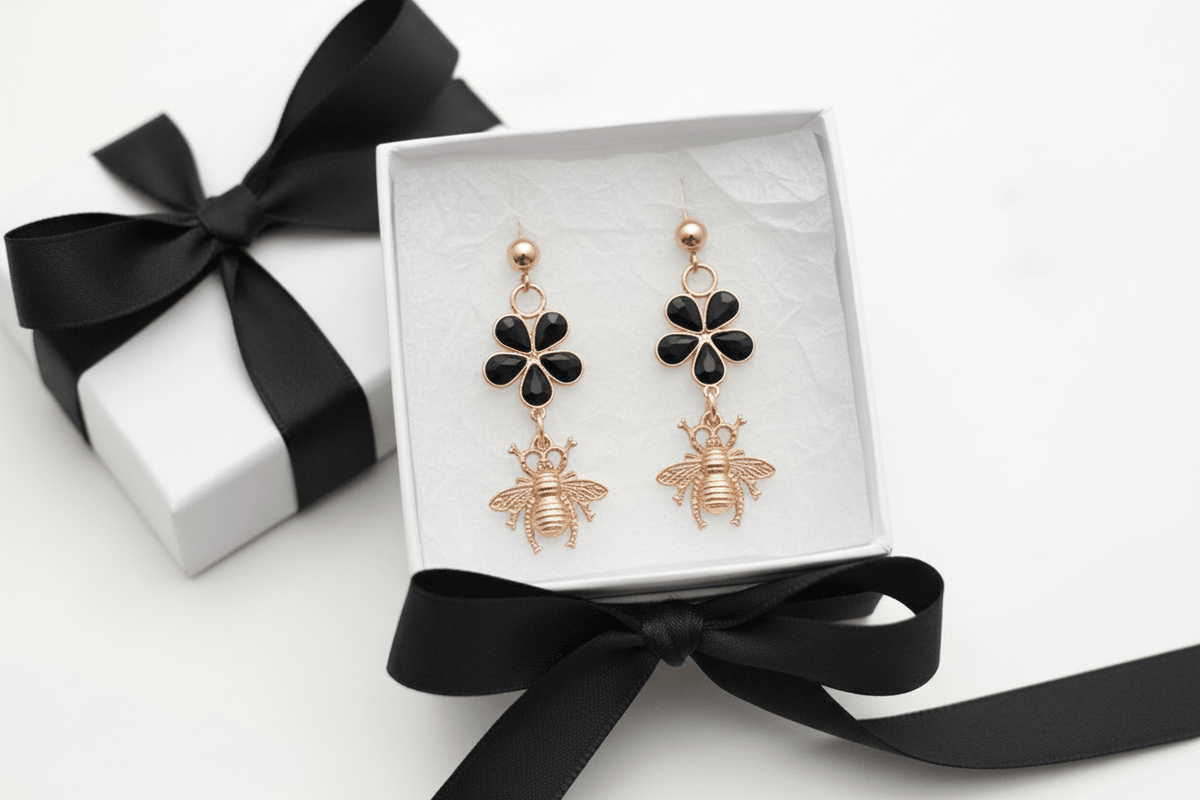 Don’t Bug Me Resin Daisy Earrings – Bee & Butterfly Charms - The Glossy Gift Shop
