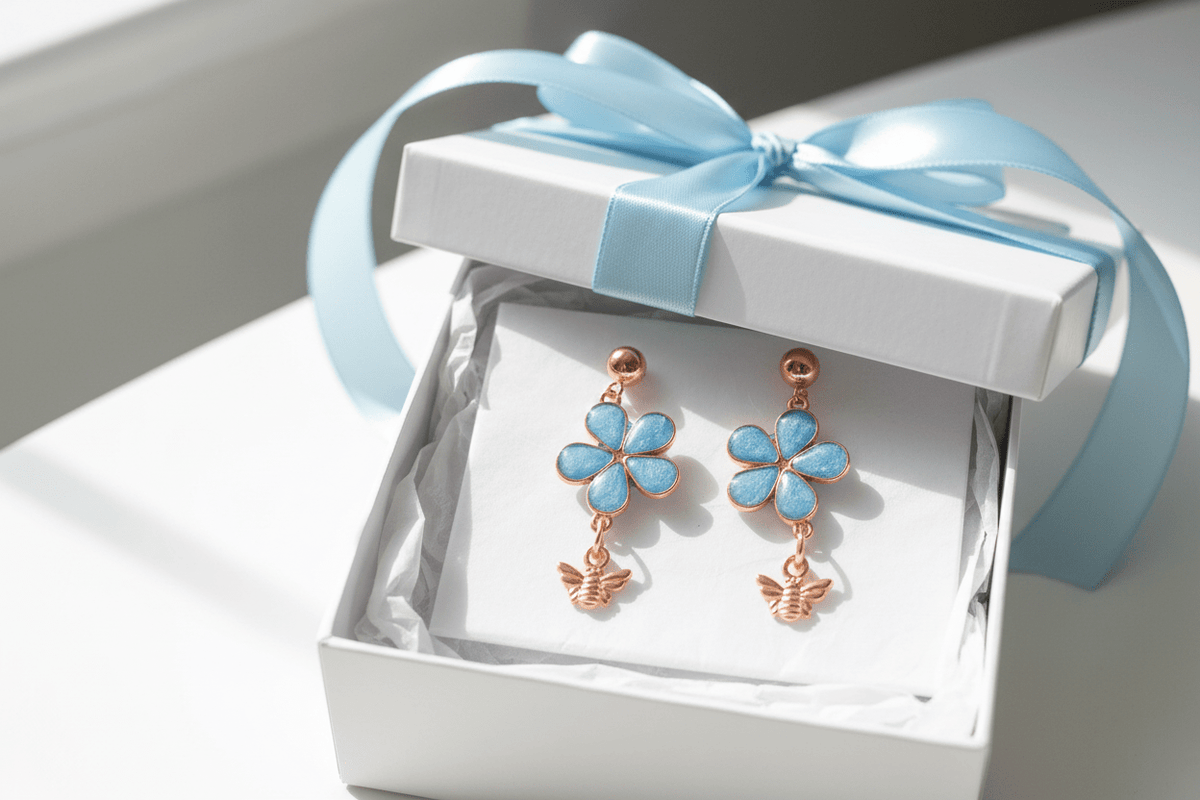 Don’t Bug Me Resin Daisy Earrings – Bee & Butterfly Charms - The Glossy Gift Shop