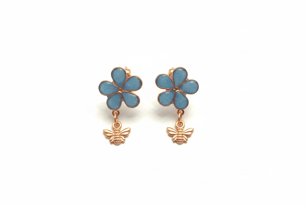 Don’t Bug Me Resin Daisy Earrings – Bee & Butterfly Charms - The Glossy Gift Shop