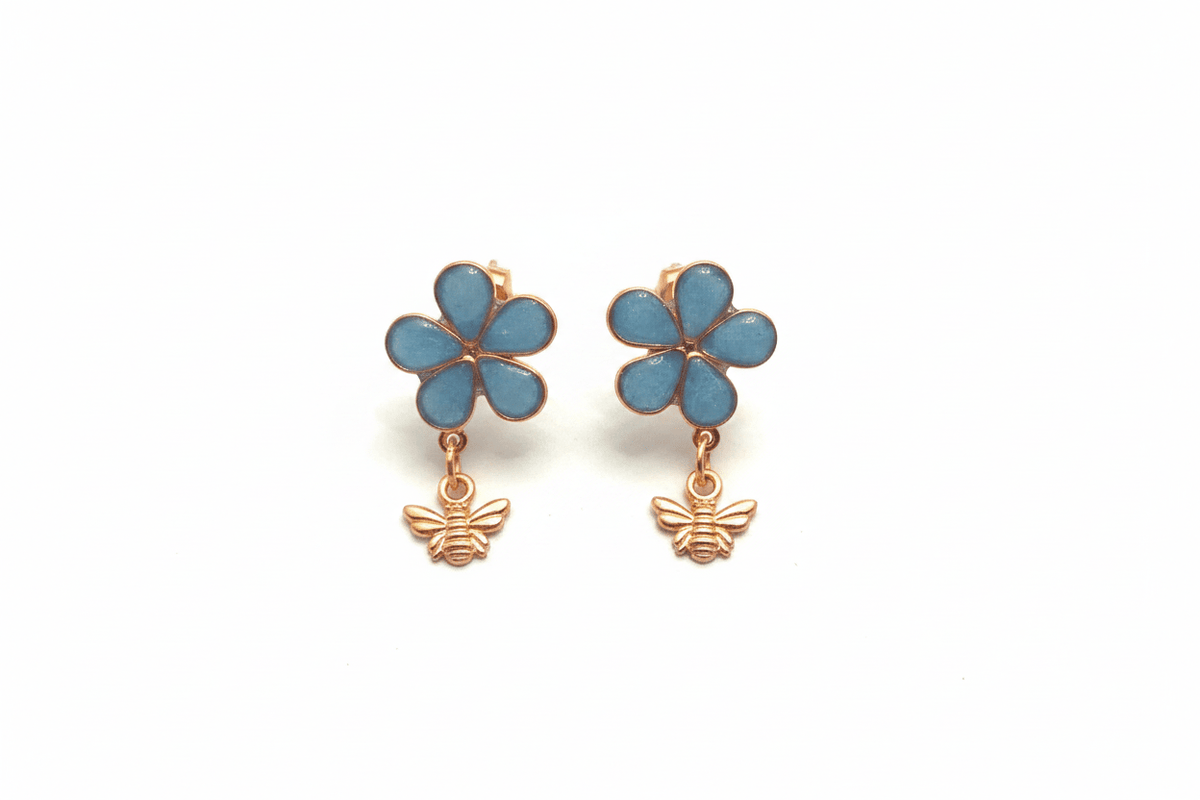 Don’t Bug Me Resin Daisy Earrings – Bee & Butterfly Charms - The Glossy Gift Shop