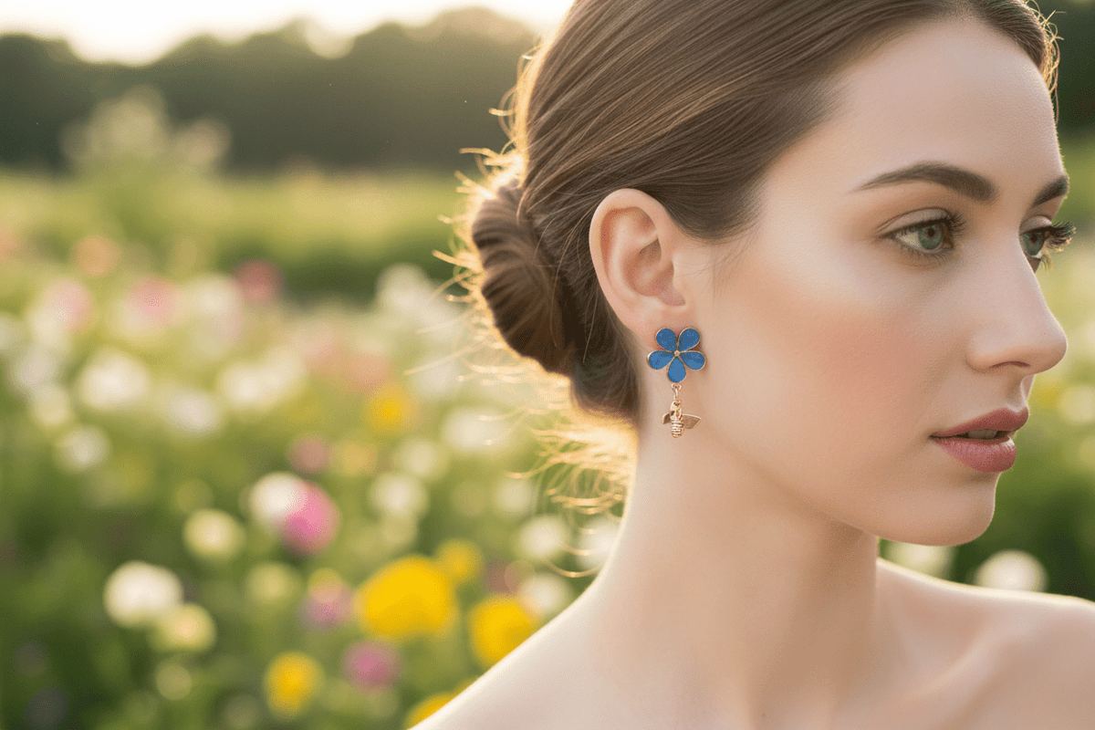 Don’t Bug Me Resin Daisy Earrings – Bee & Butterfly Charms - The Glossy Gift Shop