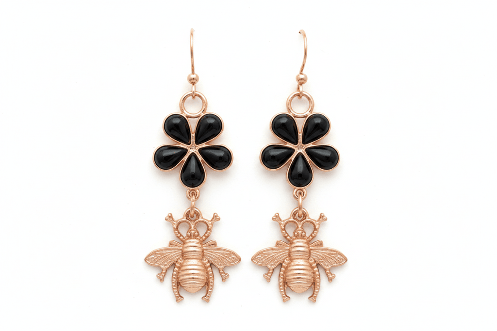 Don’t Bug Me Resin Daisy Earrings – Bee & Butterfly Charms - The Glossy Gift Shop