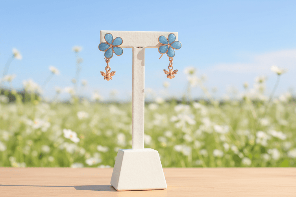 Don’t Bug Me Resin Daisy Earrings – Bee & Butterfly Charms - The Glossy Gift Shop