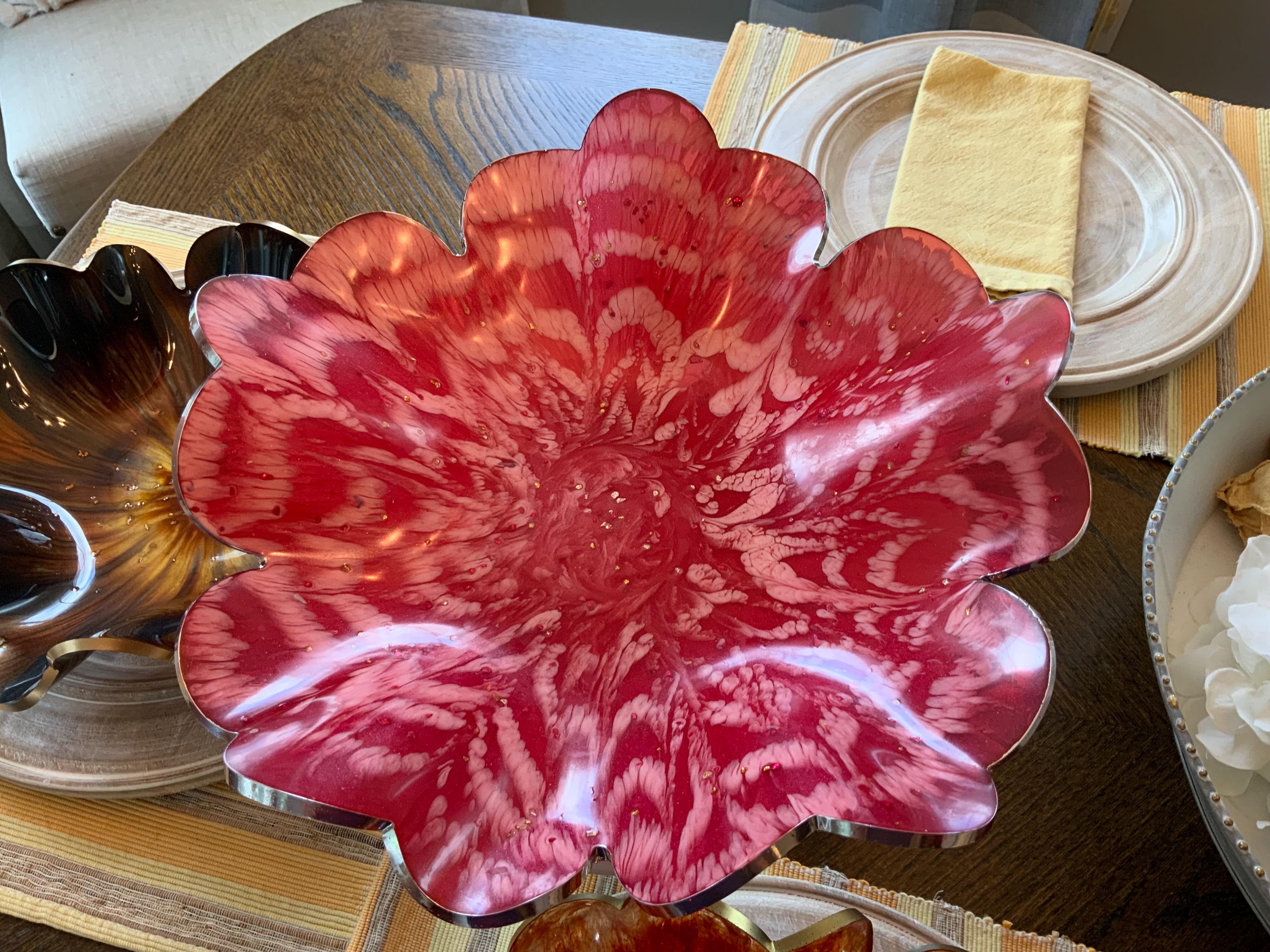 Resin Candy Cane Decorative Bowl
