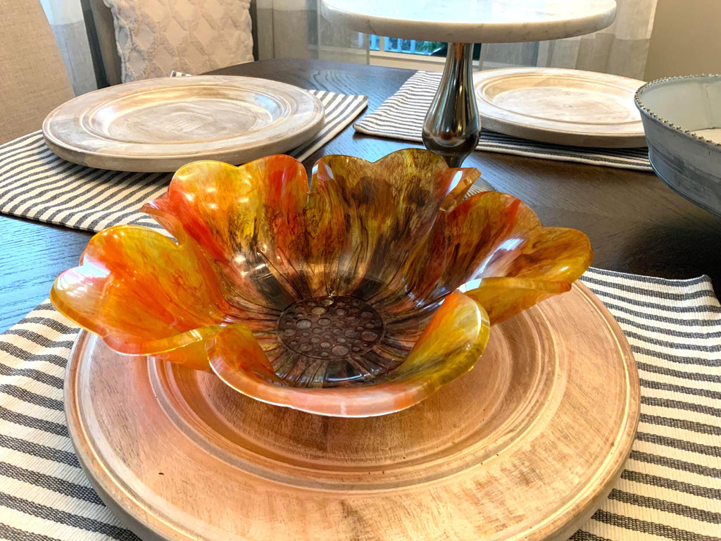 Resin Sunflower Yellow Bowl