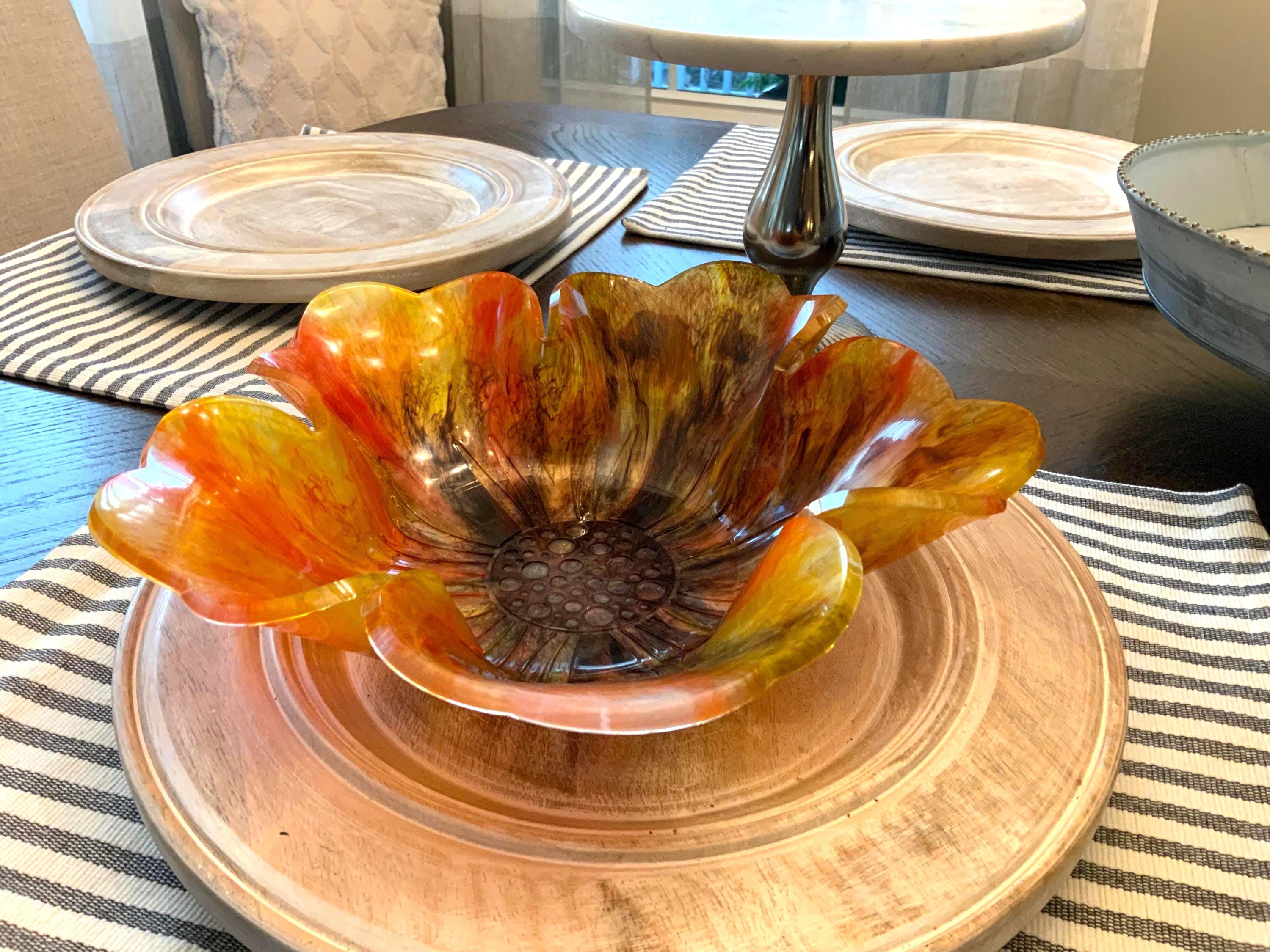 Resin Sunflower Yellow Bowl