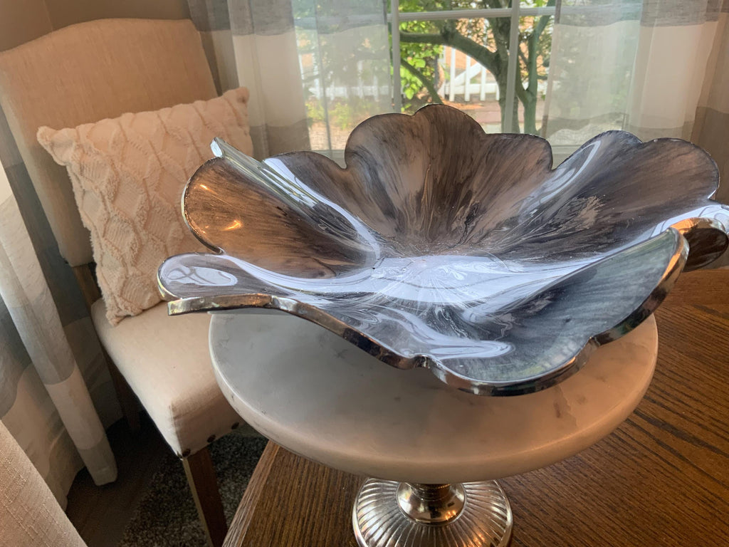 Resin Silver Metallic Bowl