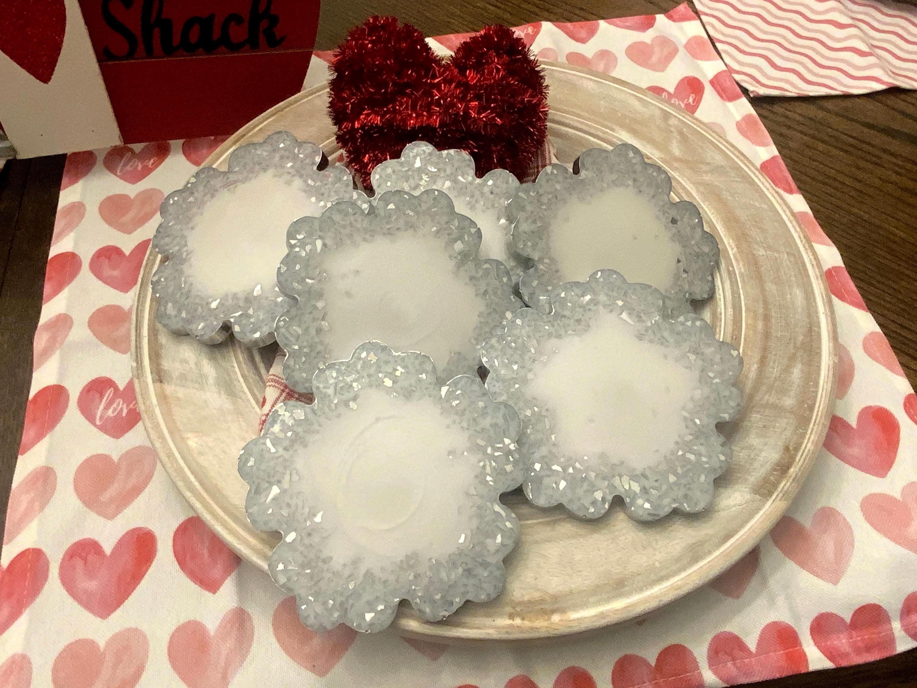 Mirror White Shimmer 6 Piece Coaster Set