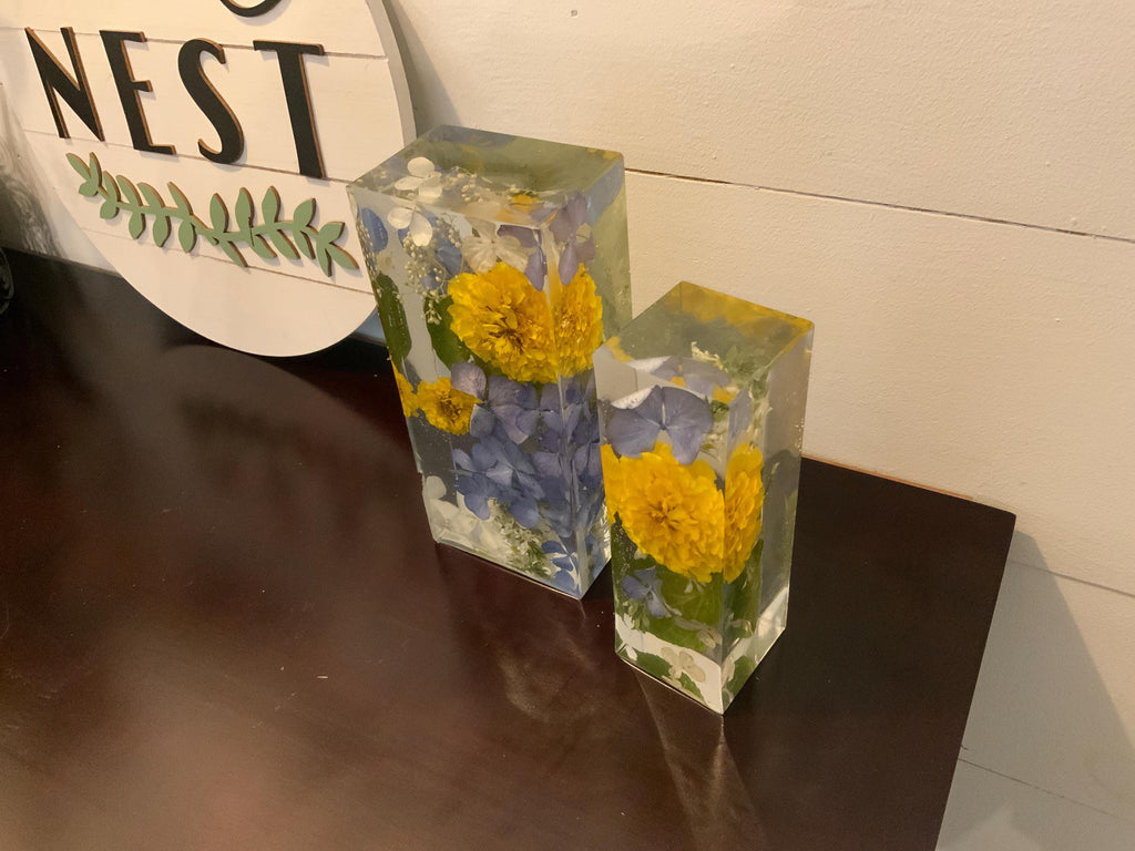 Floral Bookends: Decorative Library, Kitchen, Office Decor