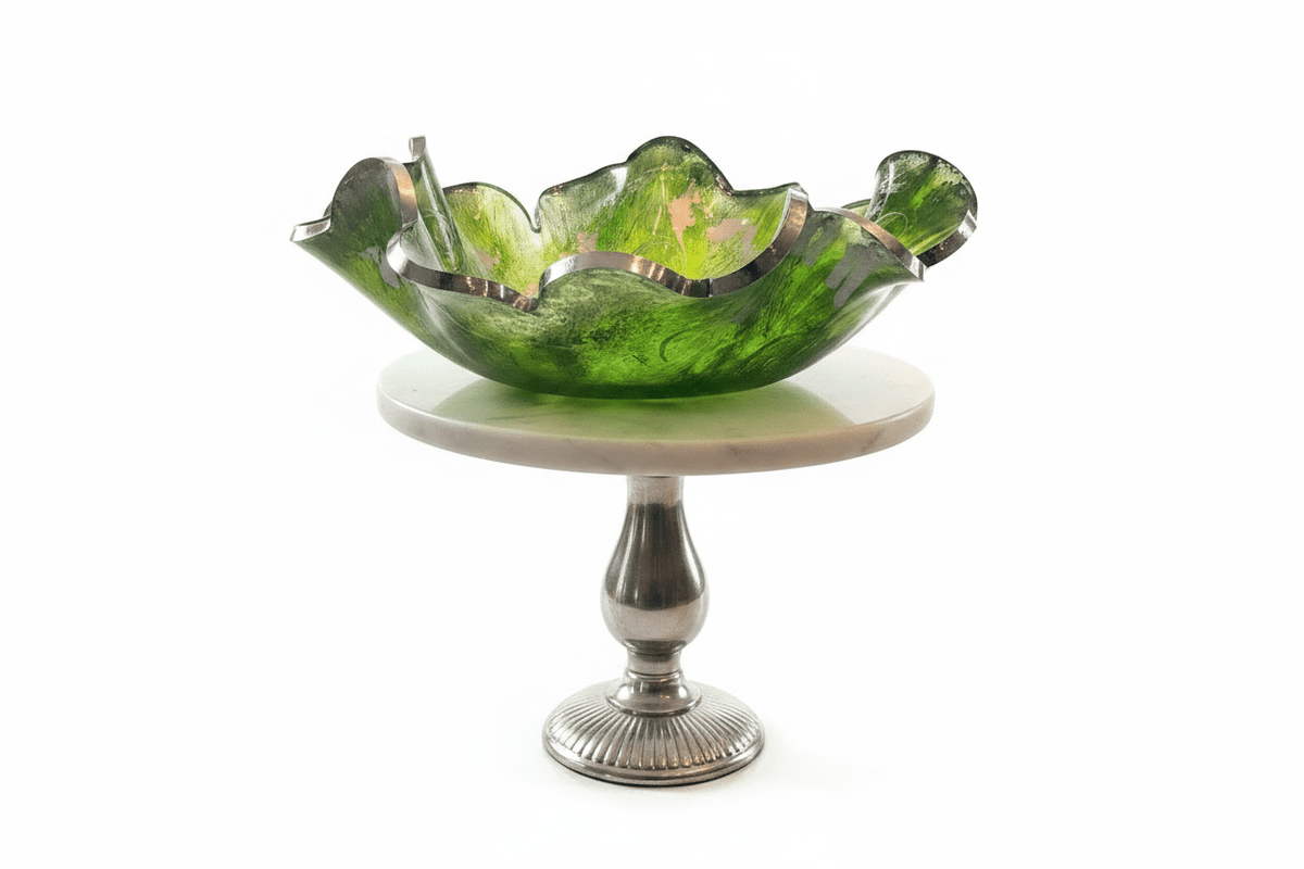 Emerald Green Resin Bowl – Iridescent Handmade Decor - The Glossy Gift Shop