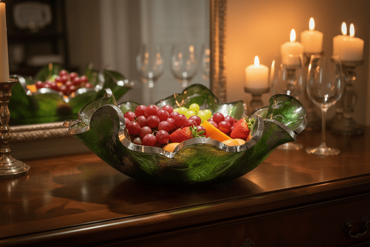 Emerald Green Resin Bowl – Iridescent Handmade Decor - The Glossy Gift Shop
