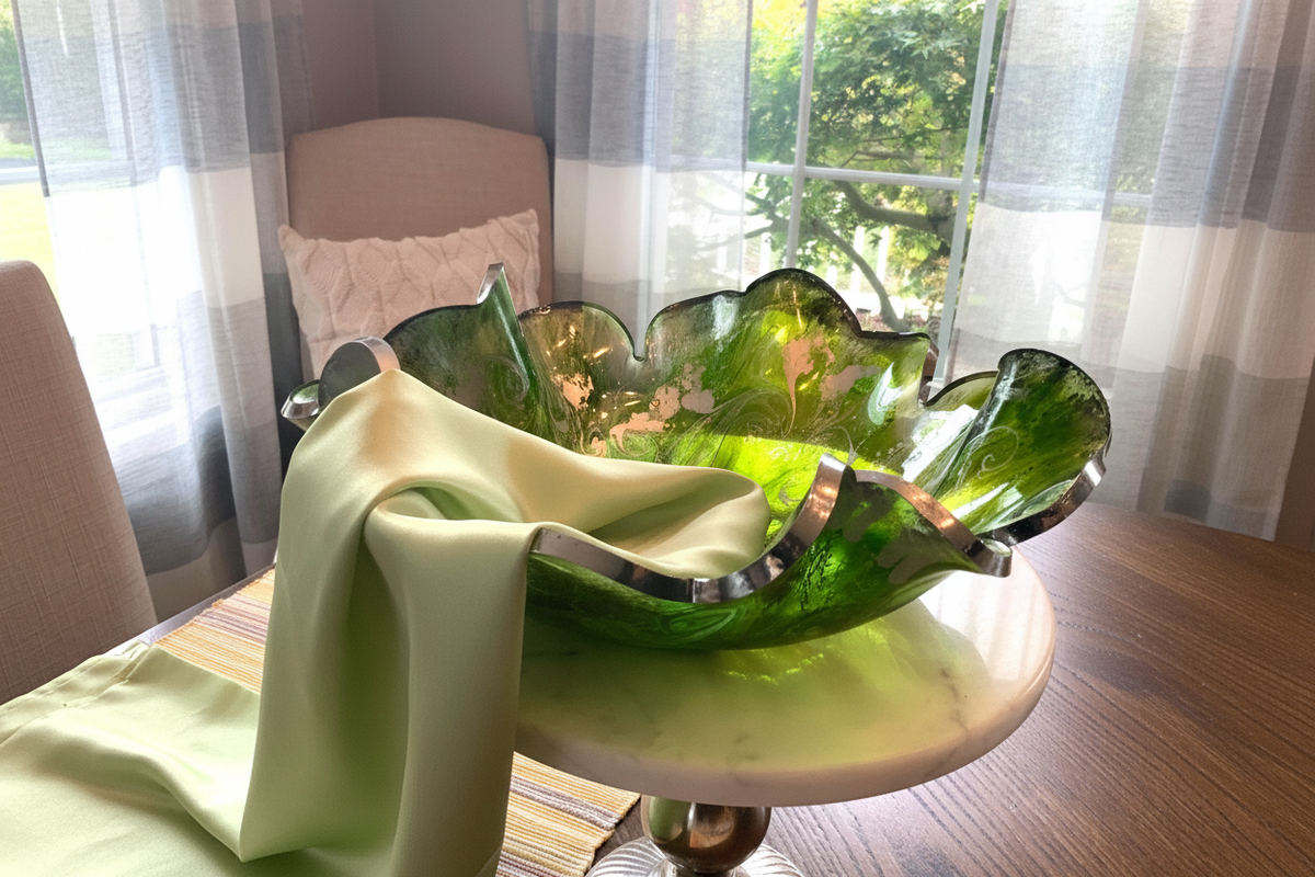 Emerald Green Resin Bowl – Iridescent Handmade Decor - The Glossy Gift Shop