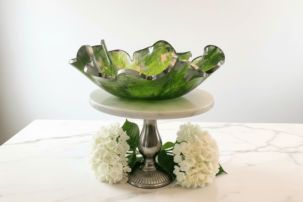 Emerald Green Resin Bowl – Iridescent Handmade Decor - The Glossy Gift Shop
