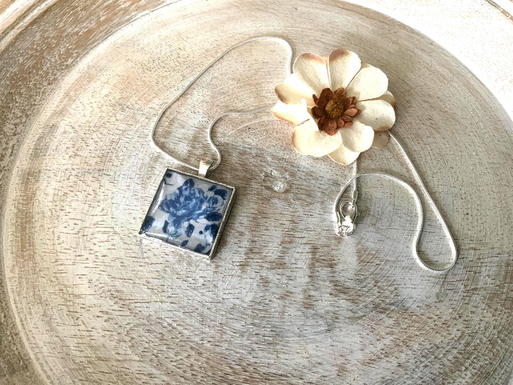 Blue Floral Pendant