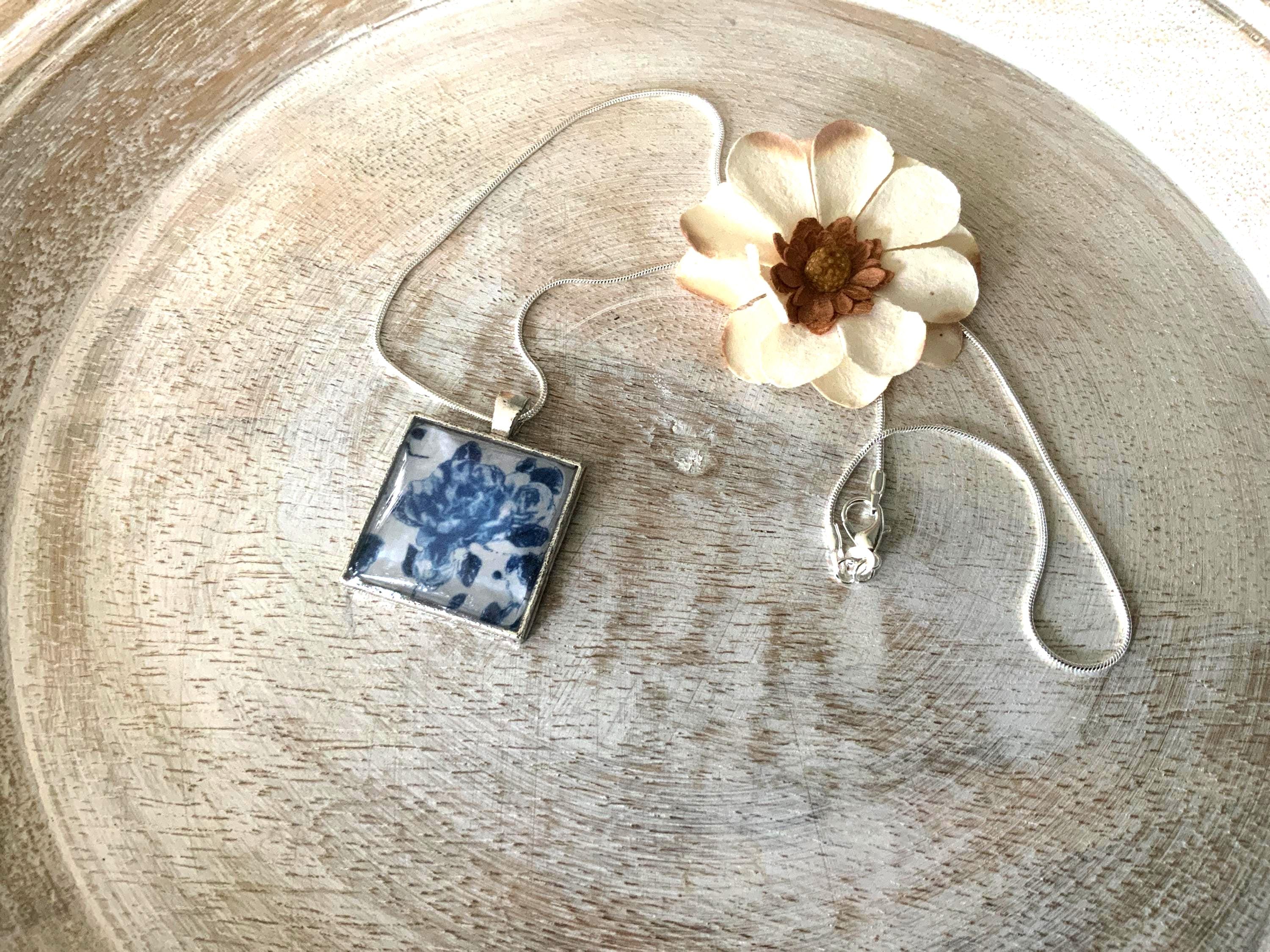Blue Floral Pendant