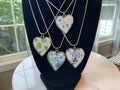 Handmade Resin Heart Necklace – Pressed Flower & Leaf Design