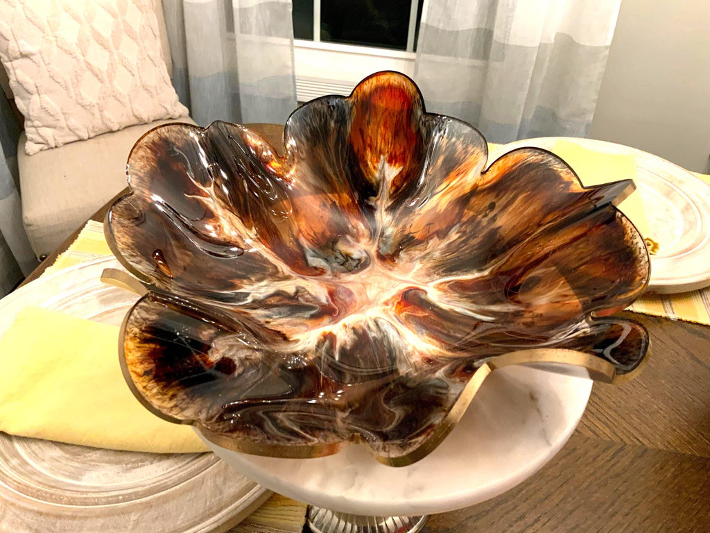 Resin Burnt Orange Swirl