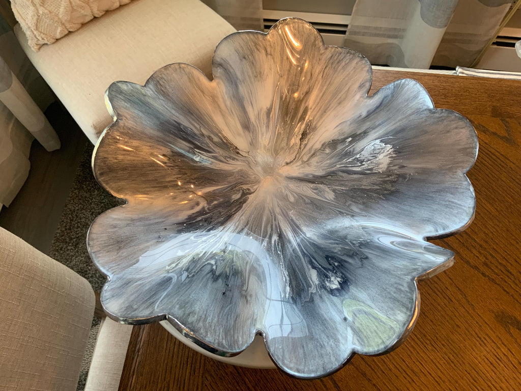 Resin Silver Metallic Bowl