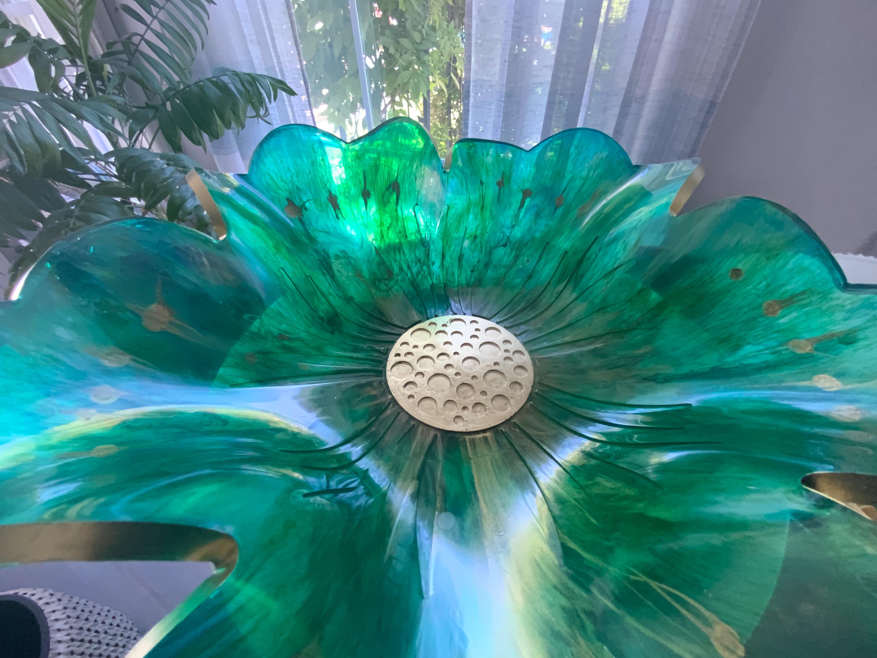 Resin Golden Green Bowl