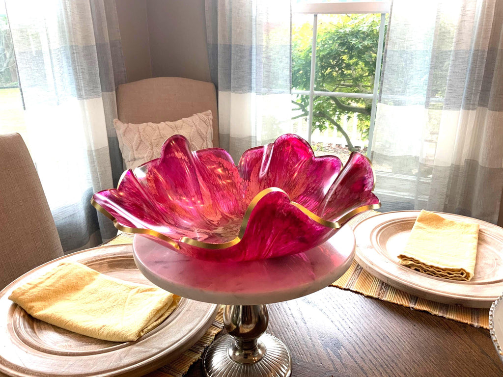 Resin Raspberry Swirl Decorative Bowl