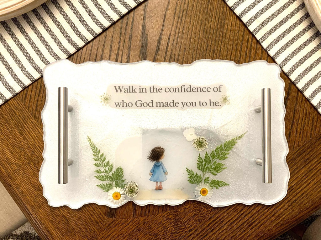 Faith-Inspired Resin Vanity Tray – Who God Made You To Be - The Glossy Gift Shop