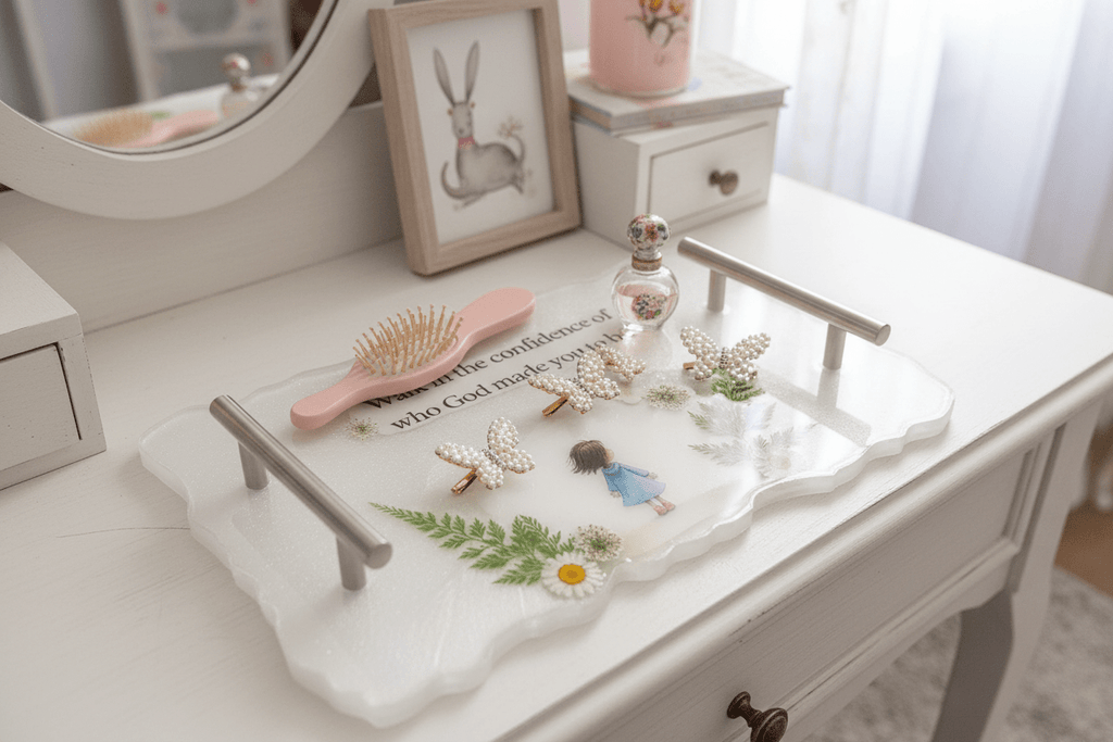 Faith-Inspired Resin Vanity Tray – Who God Made You To Be - The Glossy Gift Shop