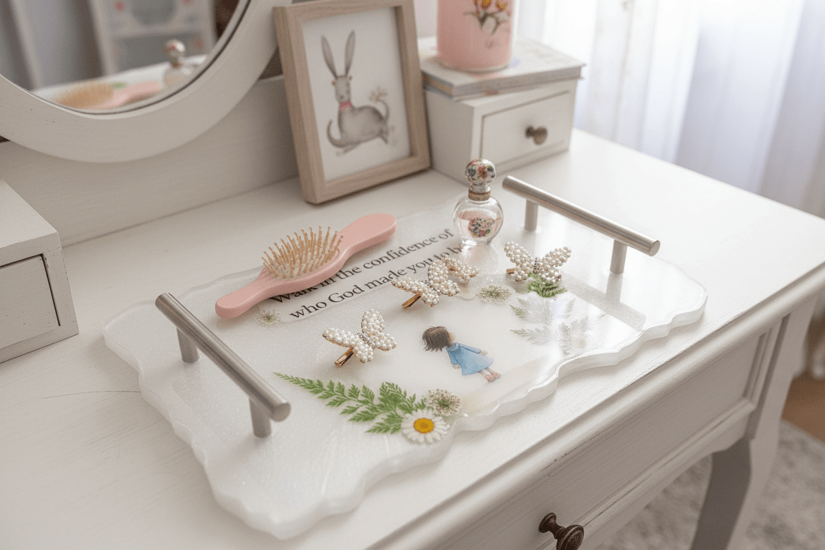 Faith-Inspired Resin Vanity Tray – Who God Made You To Be - The Glossy Gift Shop