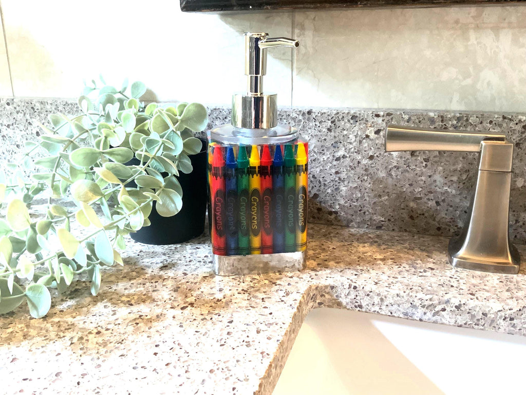 Crayon Soap Dispenser – Colorful Kids Bathroom Resin Decor