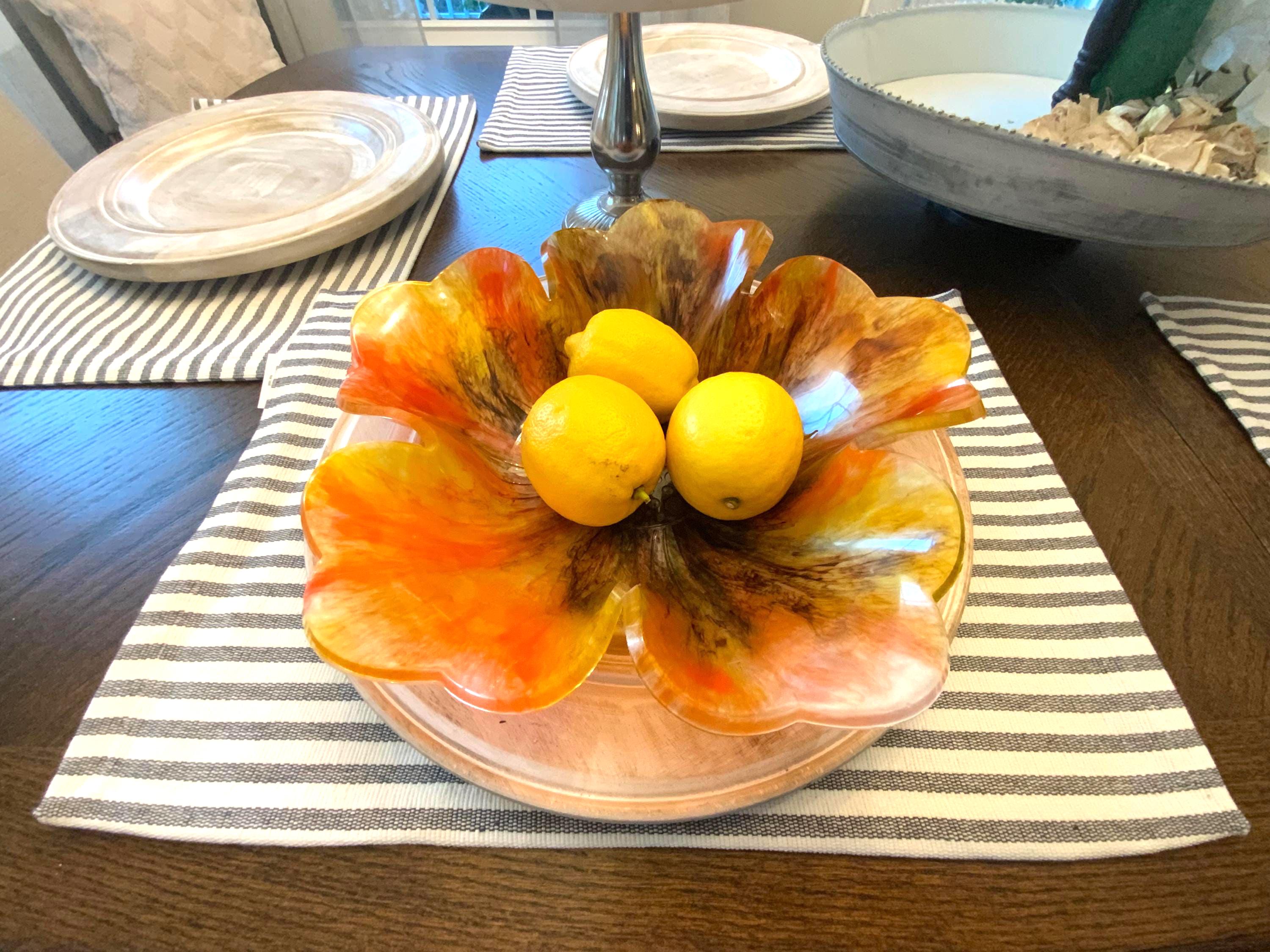 Resin Sunflower Yellow Bowl