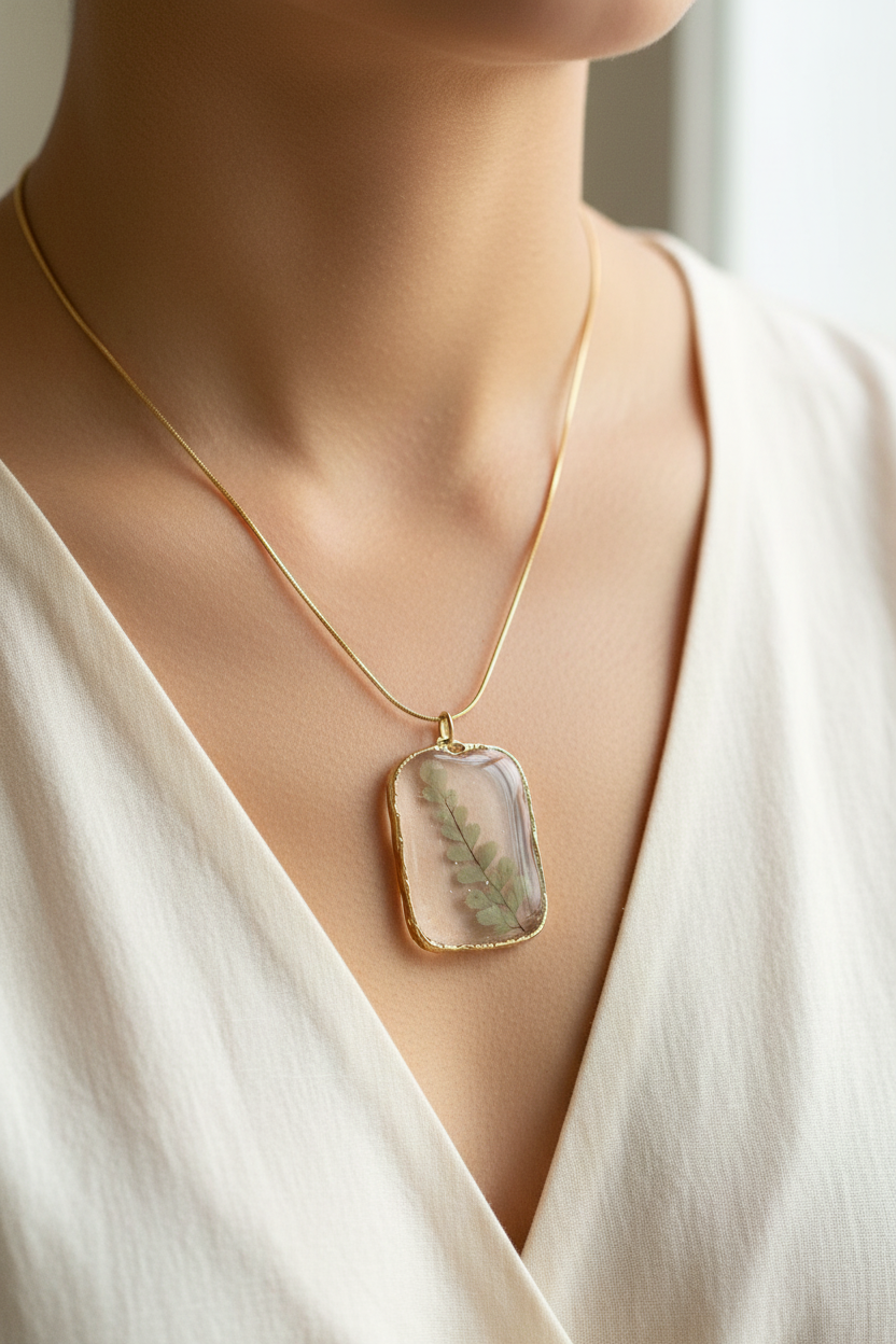 Fern Pendant On Model