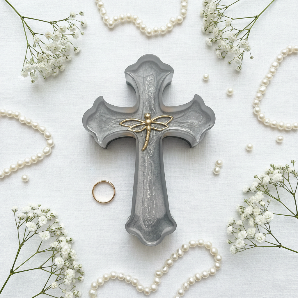 Flat lay with flowers
