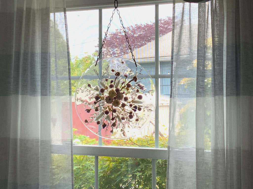 Floral & Abalone Resin Window Art – Handmade Suncatcher - The Glossy Gift Shop