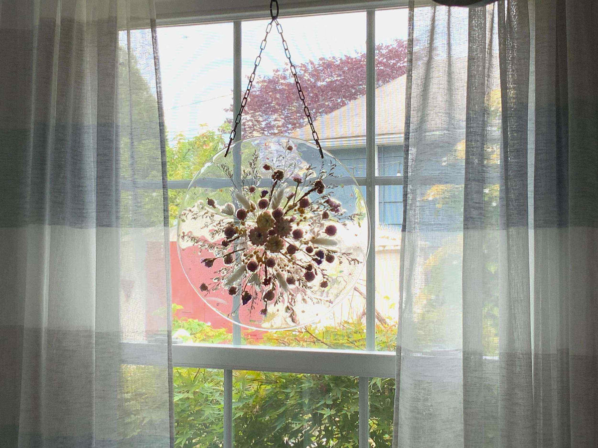 Floral & Abalone Resin Window Art – Handmade Suncatcher - The Glossy Gift Shop
