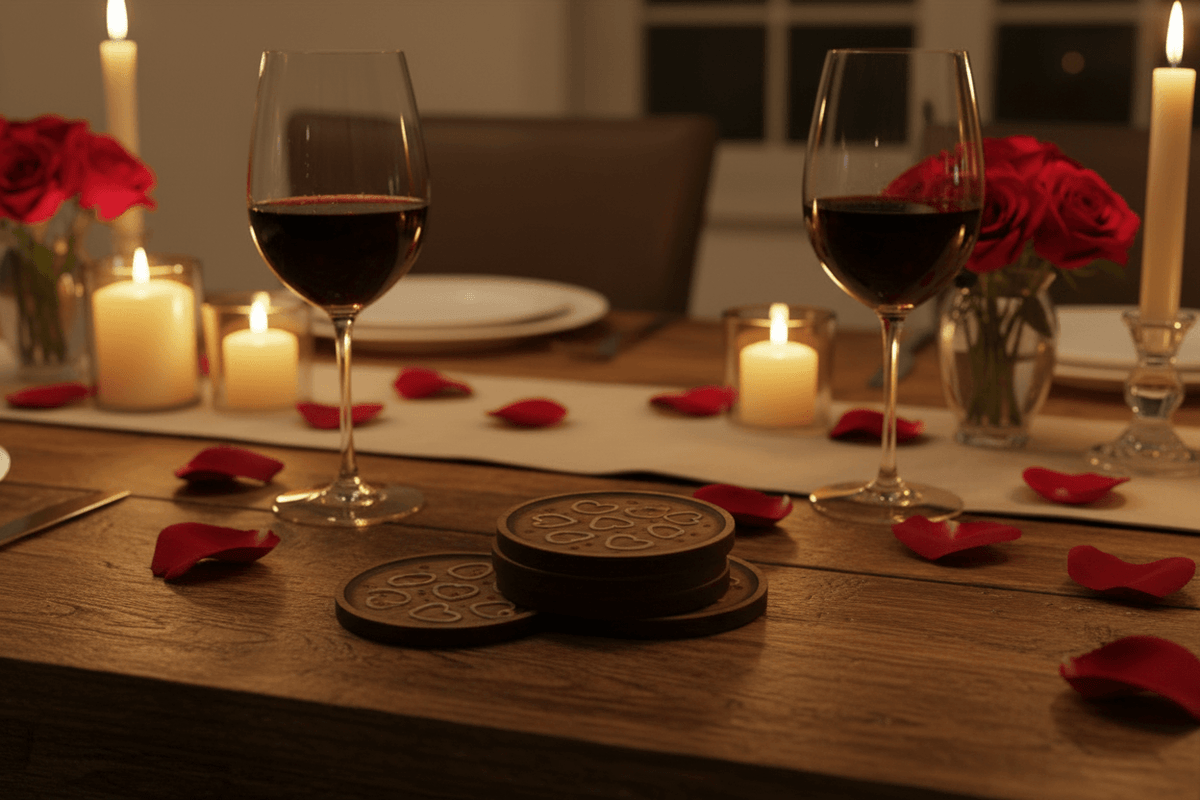 Floral Heart Resin Coaster Set – Handmade Set of 4 - The Glossy Gift Shop