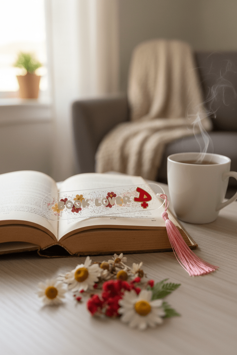 Floral Resin Bookmark – Handmade Book Lover Gift - The Glossy Gift Shop