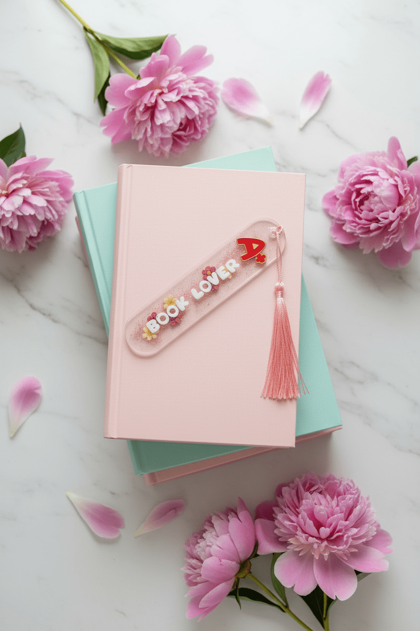 Floral Resin Bookmark – Handmade Book Lover Gift - The Glossy Gift Shop