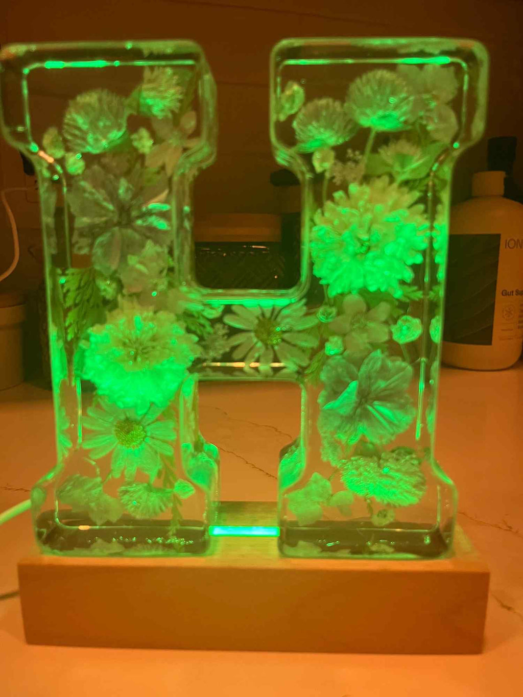 Floral Resin Lighted Letter – Personalized LED Night Light - The Glossy Gift Shop