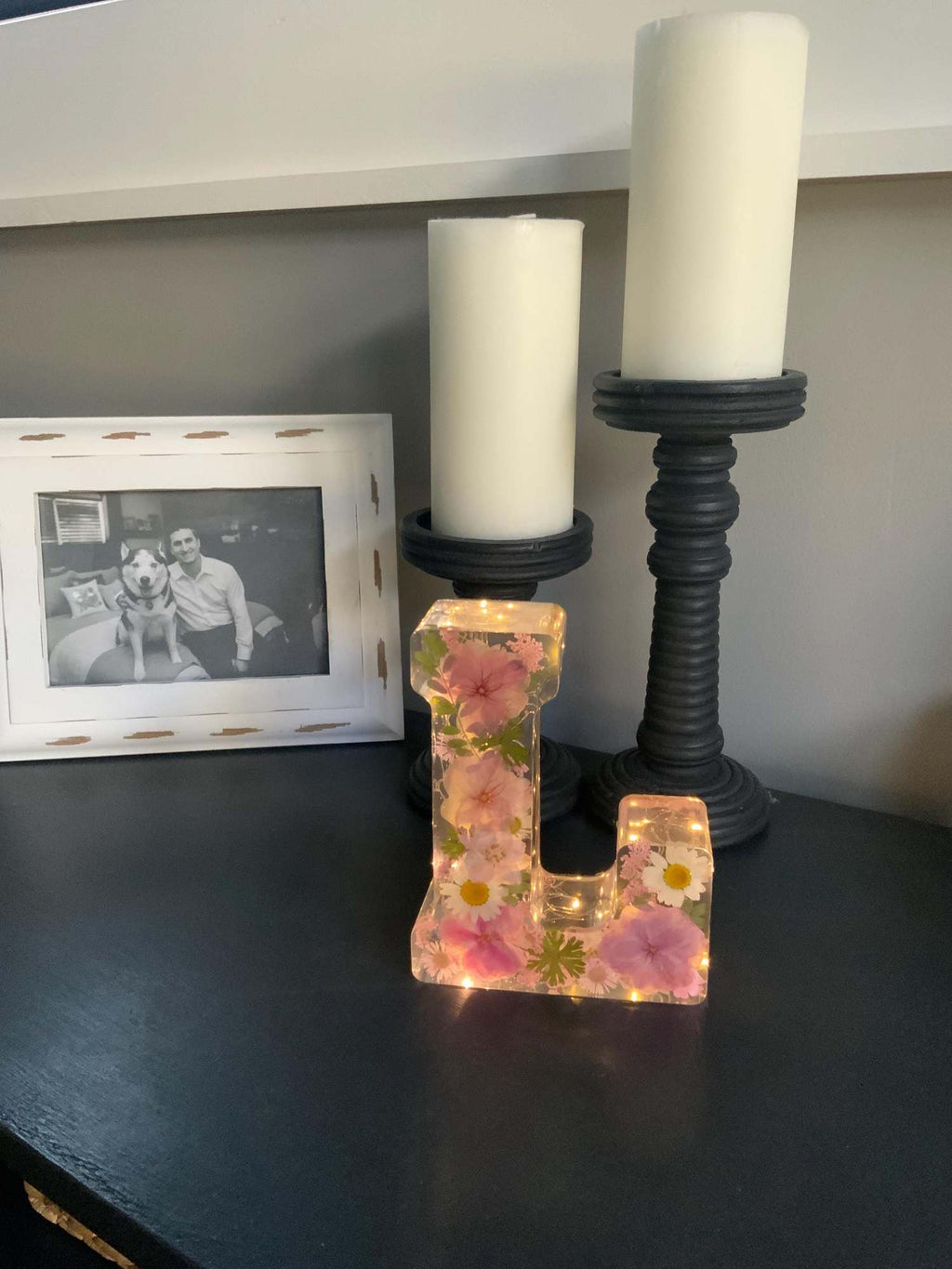 Floral Resin Lighted Letter – Personalized LED Night Light - The Glossy Gift Shop
