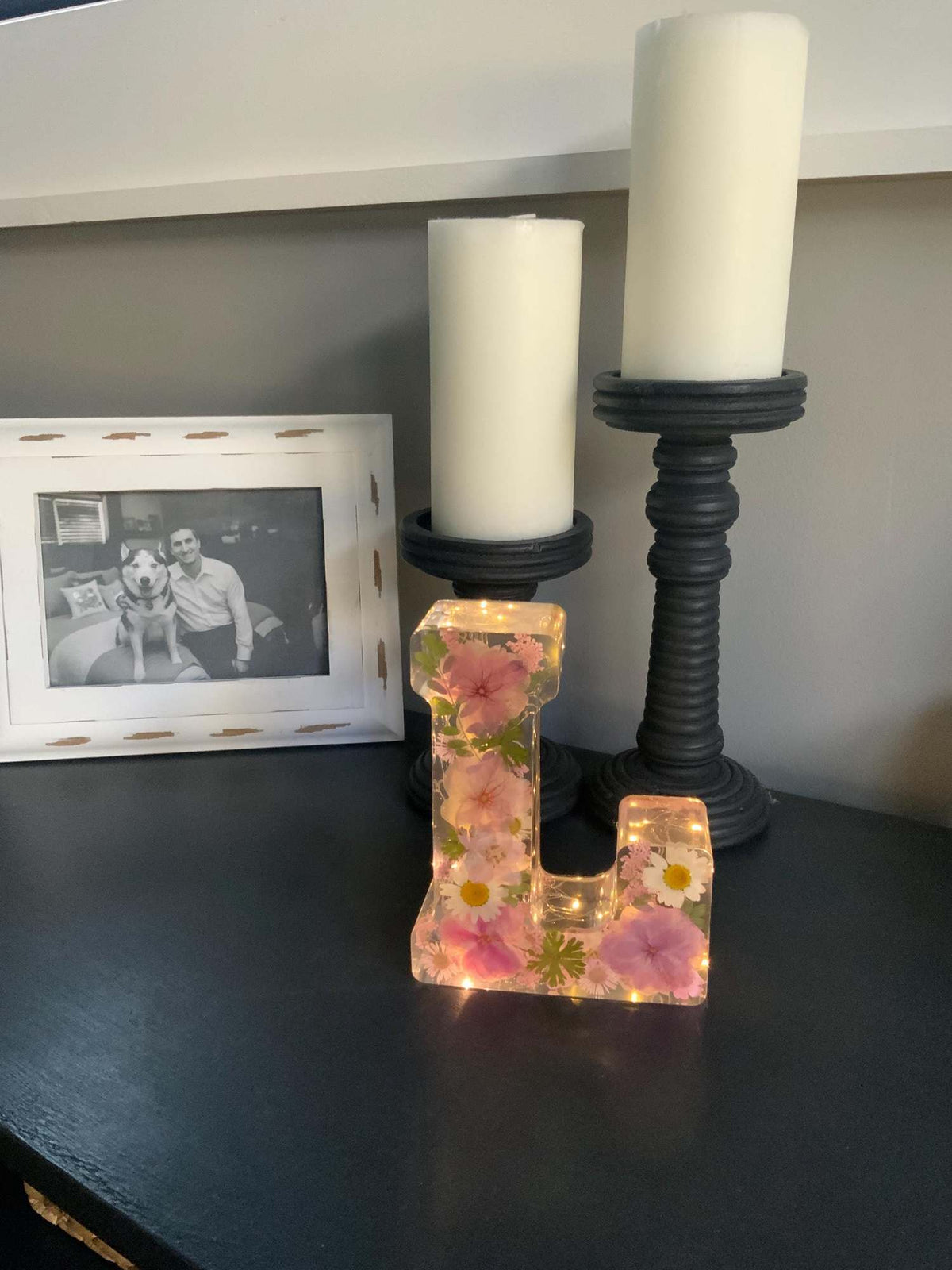 Floral Resin Lighted Letter – Personalized LED Night Light - The Glossy Gift Shop