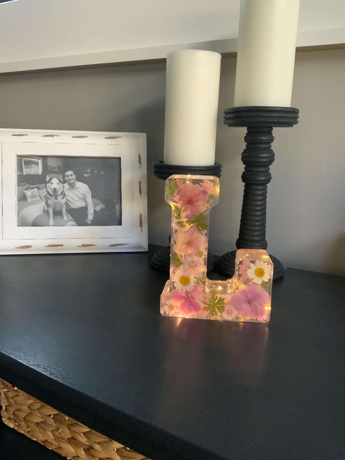 Floral Resin Lighted Letter – Personalized LED Night Light - The Glossy Gift Shop