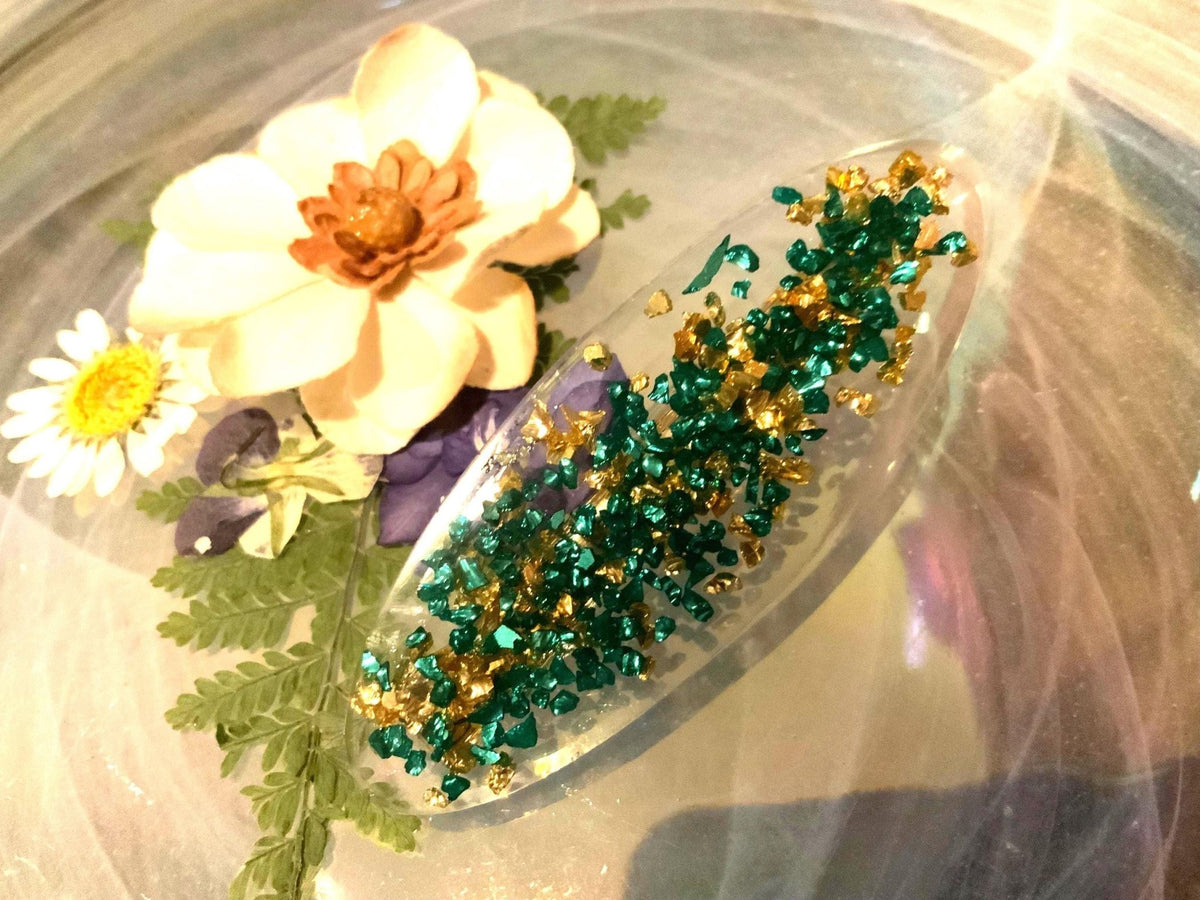 Glitter Resin Hair Clips – Handmade Sparkle Barrettes - The Glossy Gift Shop