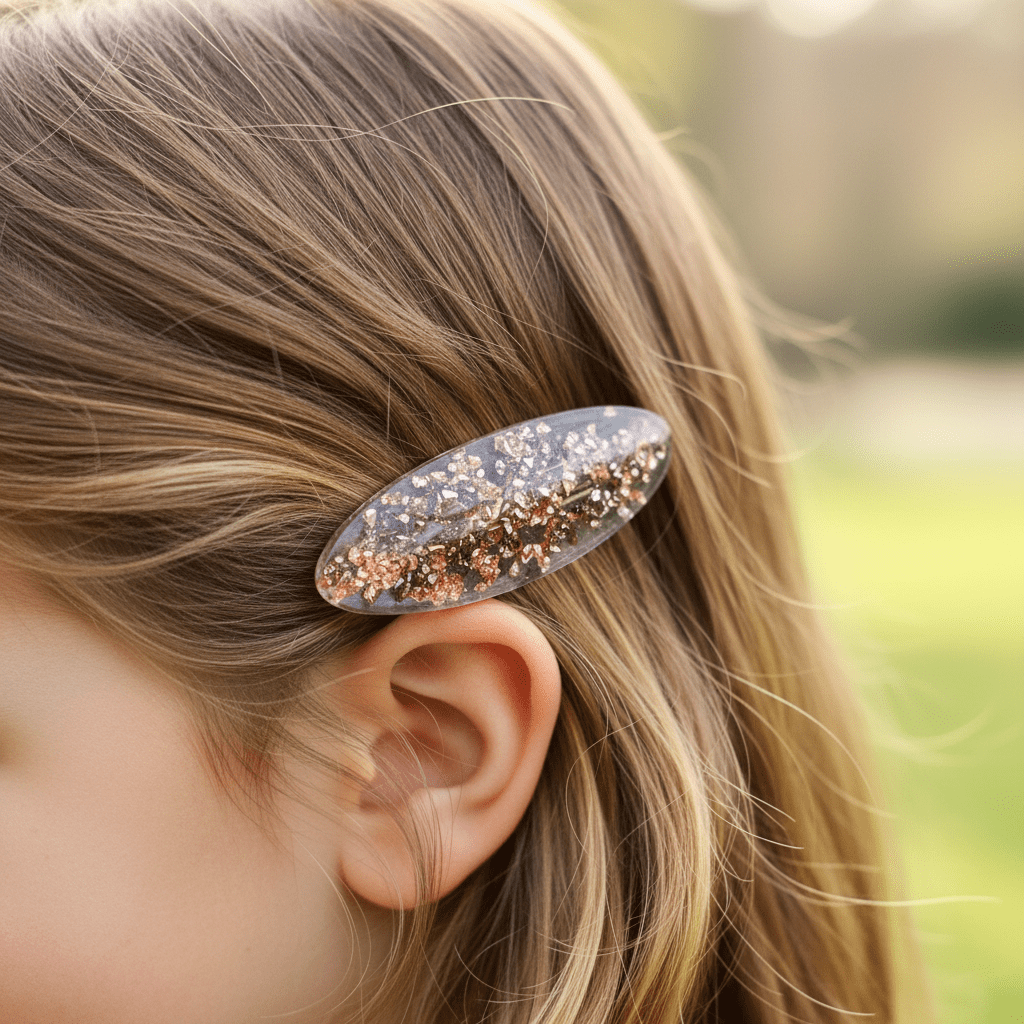 Glitter Resin Hair Clips – Handmade Sparkle Barrettes - The Glossy Gift Shop