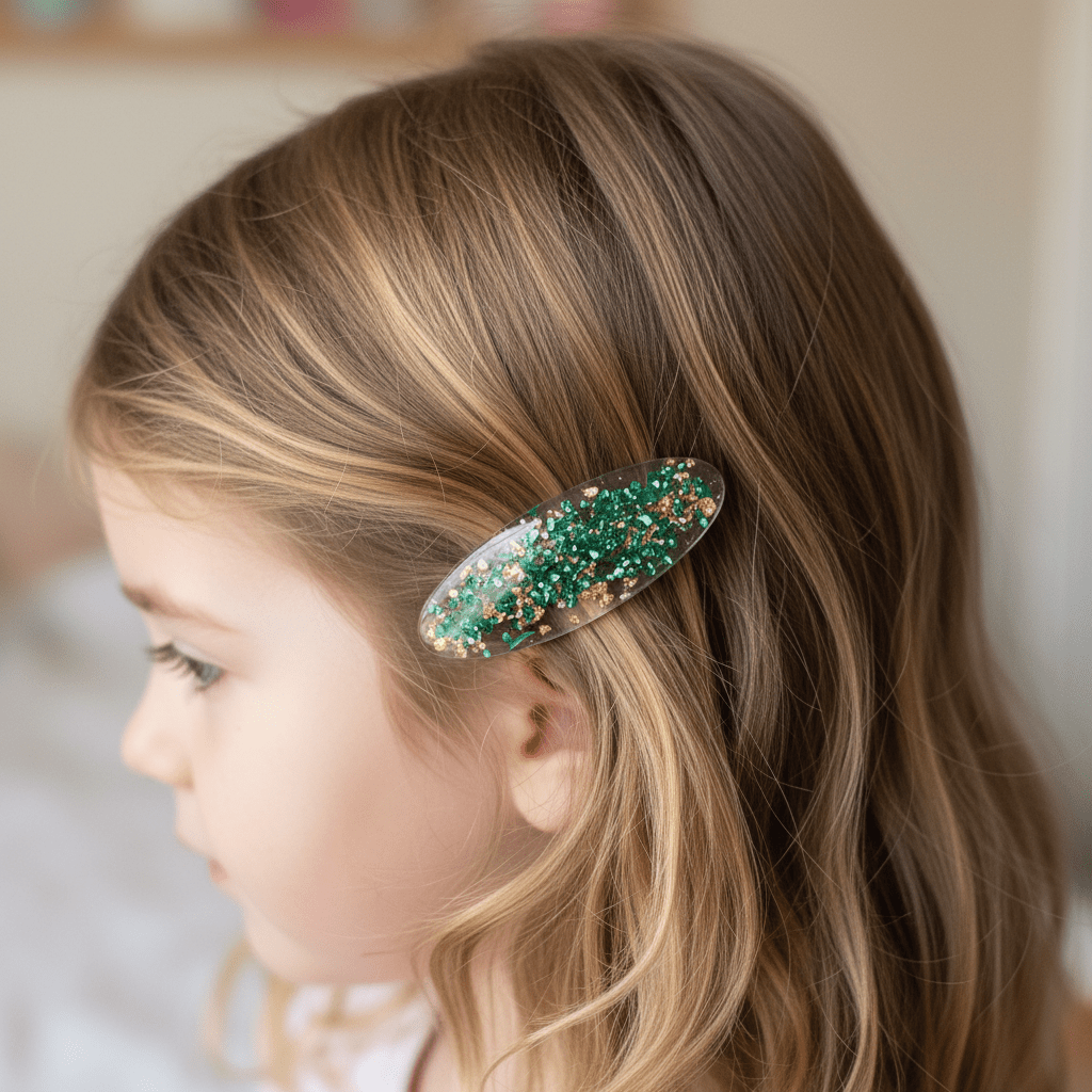 Glitter Resin Hair Clips – Handmade Sparkle Barrettes - The Glossy Gift Shop