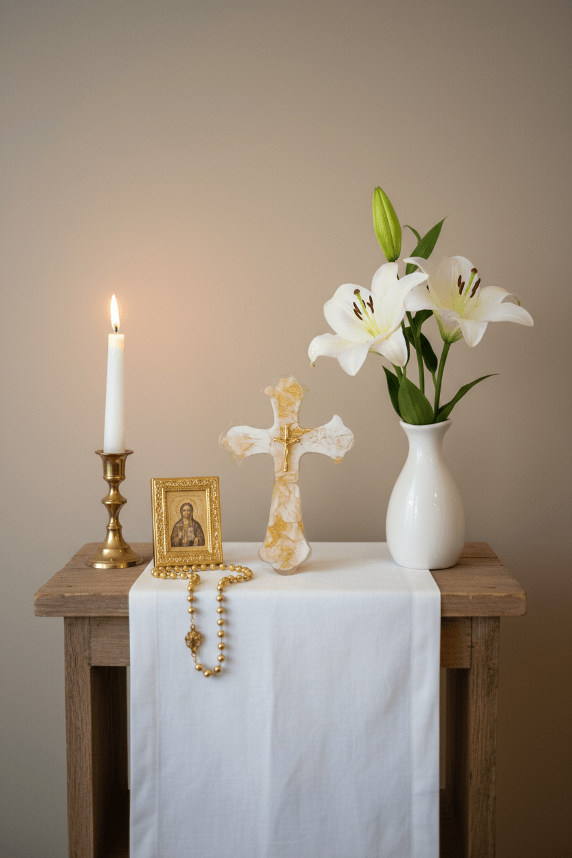 Gold Swirl Cross - Religious Setting Clean Background