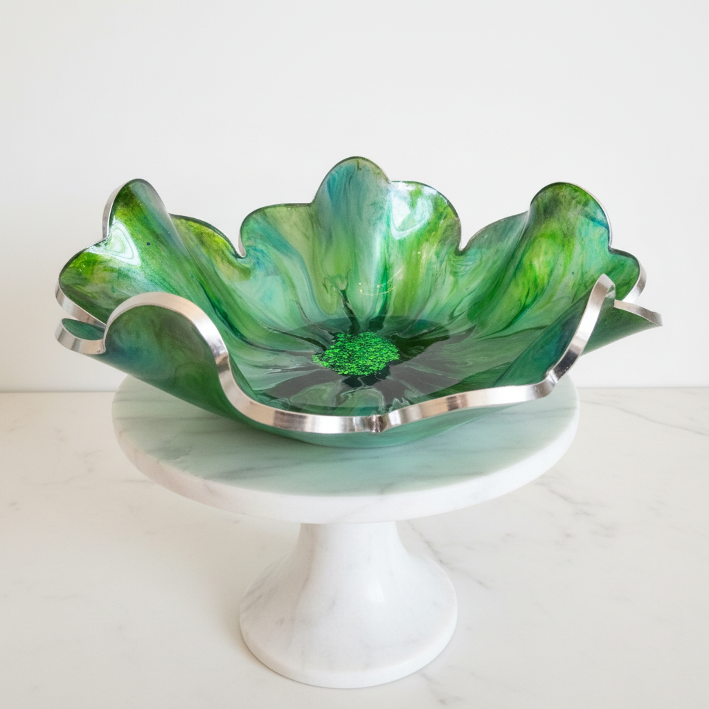 Green Apple Blossom Decorative Bowl