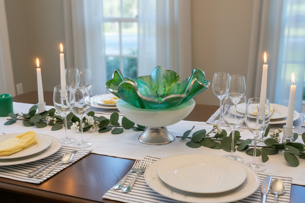 Green Bowl Table Setting